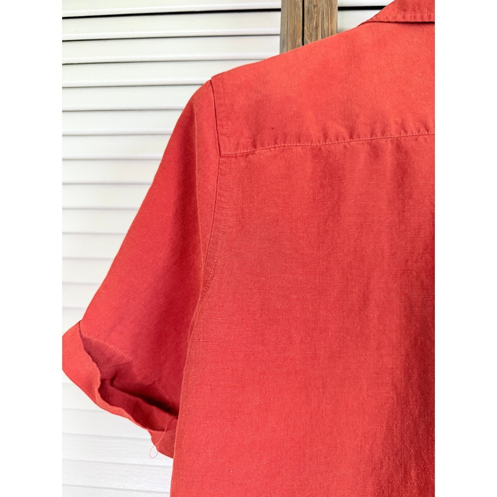 Jones New York Sport Silk Linen Shirt Dress 10 Red - Picture 6 of 10